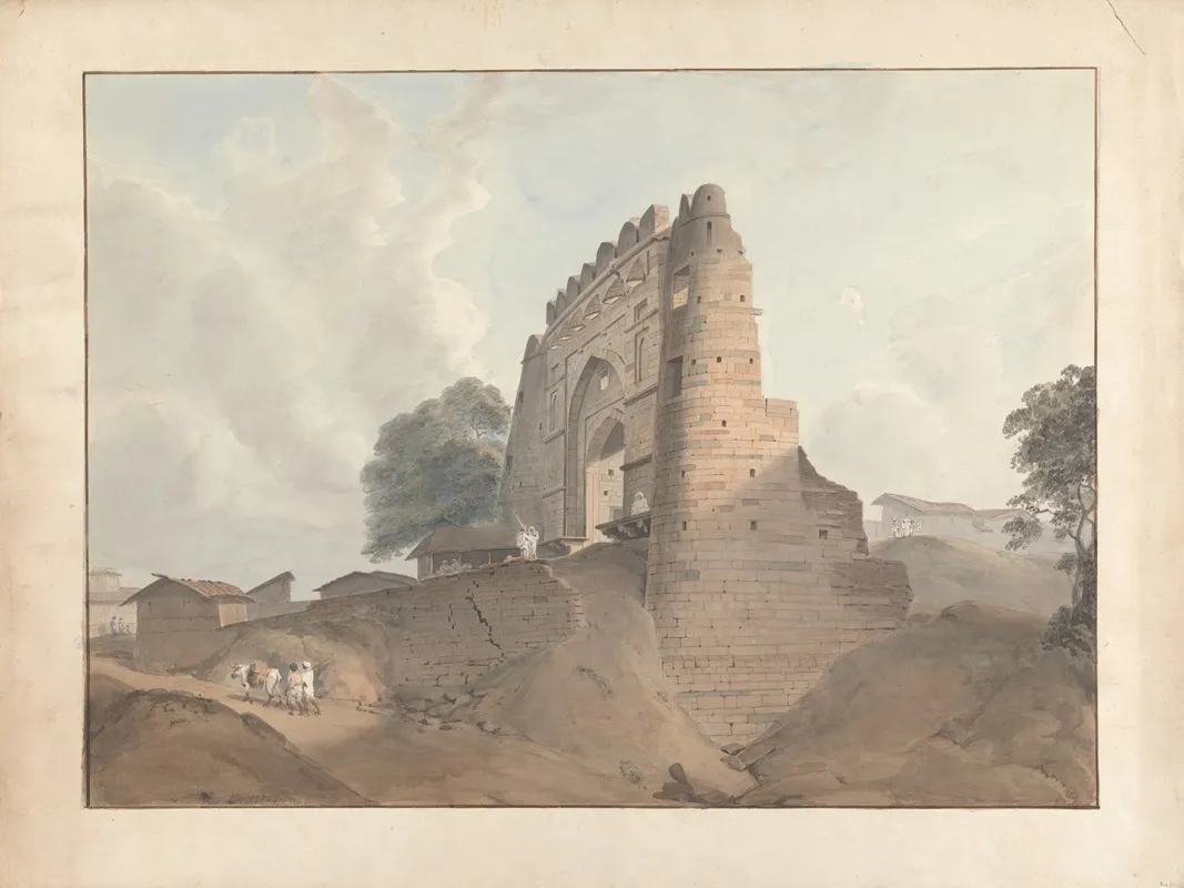 Gate Of The Old Fort At Old Benares