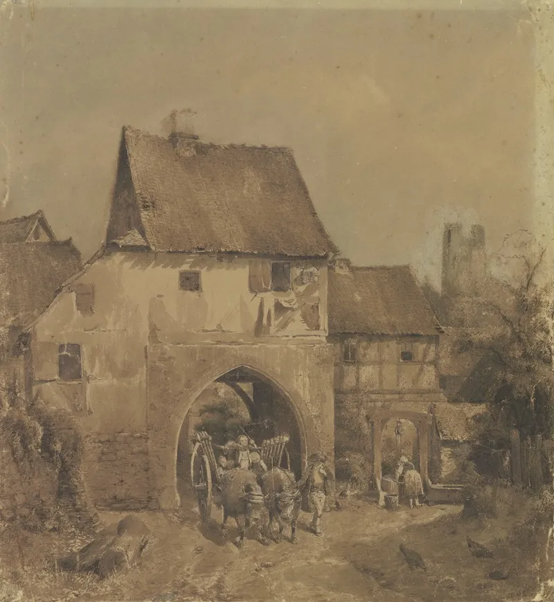 Gate To Munzenberg by Jakob Fürchtegott Dielmann - Canvas Print