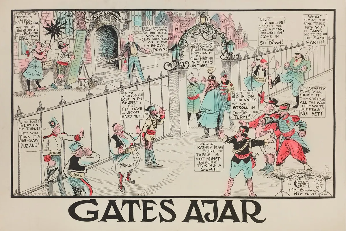 Gates Ajar by Carey Cartoon Service - Canvas Print