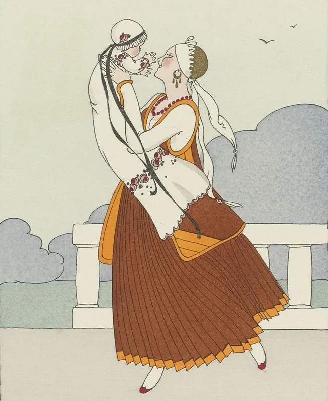 Gazette Du Bon Ton 1914 No 7 Pl 66 La Tendre Nourrice Costume Dalmate