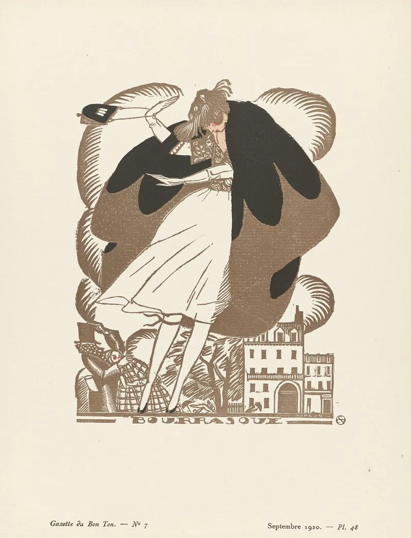 Gazette Du Bon Ton Bourrasque by Fernand Siméon - Canvas Print