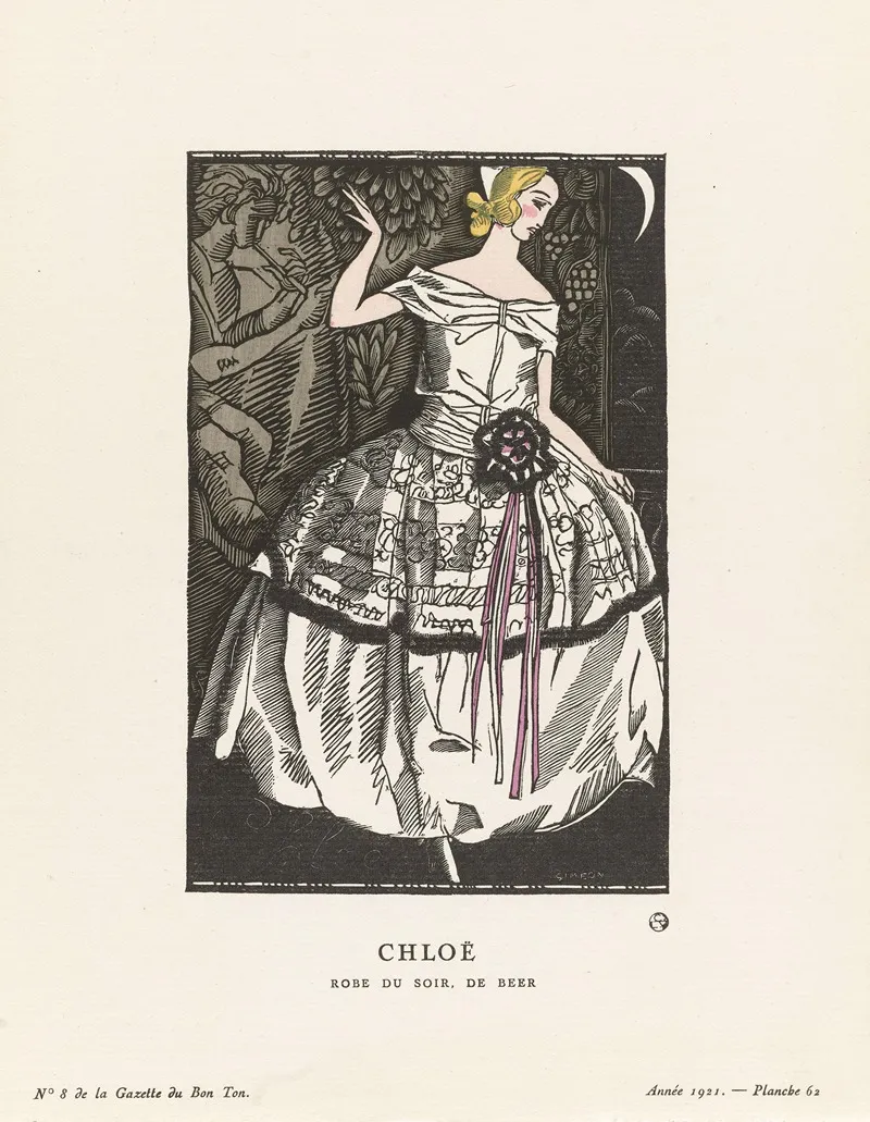 Gazette Du Bon Ton Chloe Robe Du Soir De Beer by Fernand Siméon - Canvas Print