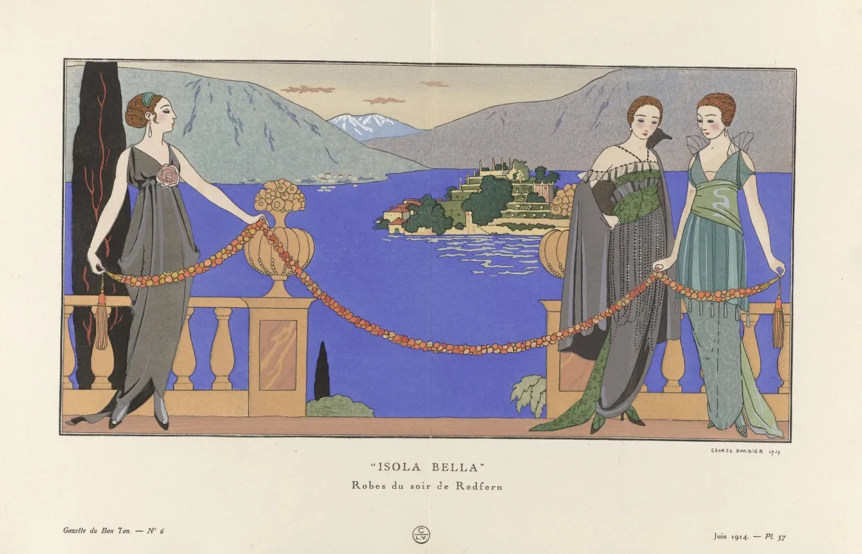 Gazette Du Bon Ton Isola Bella Robes Du Soir De Redfern by George Barbier - Canvas Print