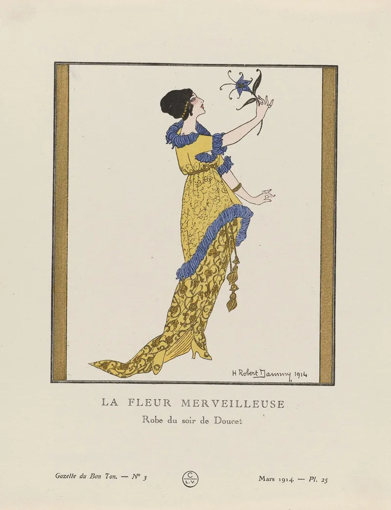 Gazette Du Bon Ton La Fleur Merveilleuse Robe Du Soir De Doucet by H. Robert Dammy - Canvas Print
