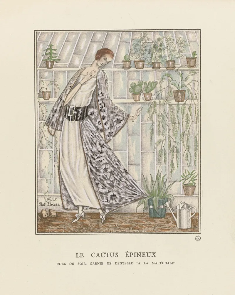 Gazette Du Bon Ton Le Cactus Epineux Robe Du Soir Garnie De Dentelle A La Marechale