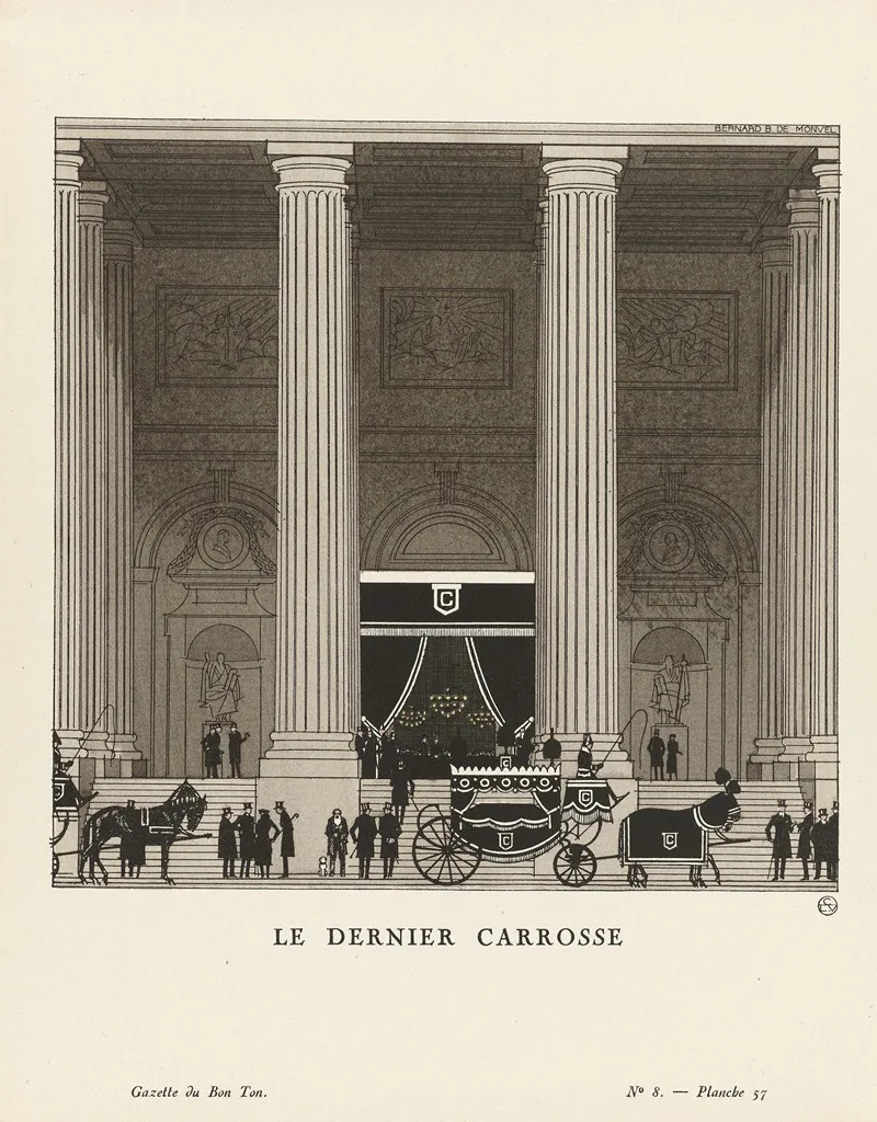 Gazette Du Bon Ton Le Dernier Carrosse by Bernard Boutet de Monvel - Canvas Print