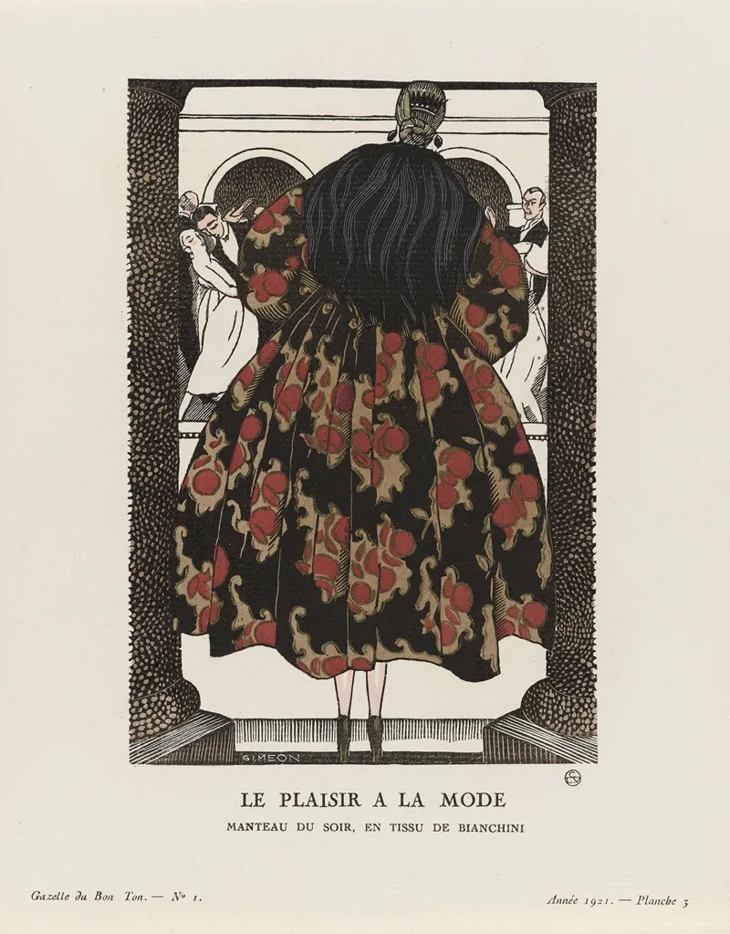Gazette Du Bon Ton Le Plaisir A La Mode Manteau Du Soir En Tissu De Bianchini by Fernand Siméon - Canvas Print