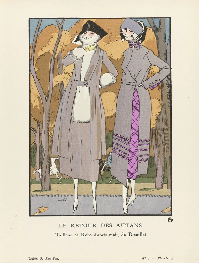Gazette Du Bon Ton Le Retour Des Autans Tailleur Et Robe Dapres Midi De Doeuillet by Fernand Siméon - Canvas Print
