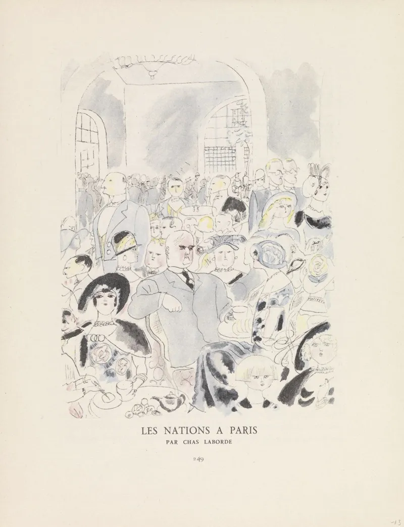 Gazette Du Bon Ton Les Nations A Paris by Charles Laborde - Canvas Print