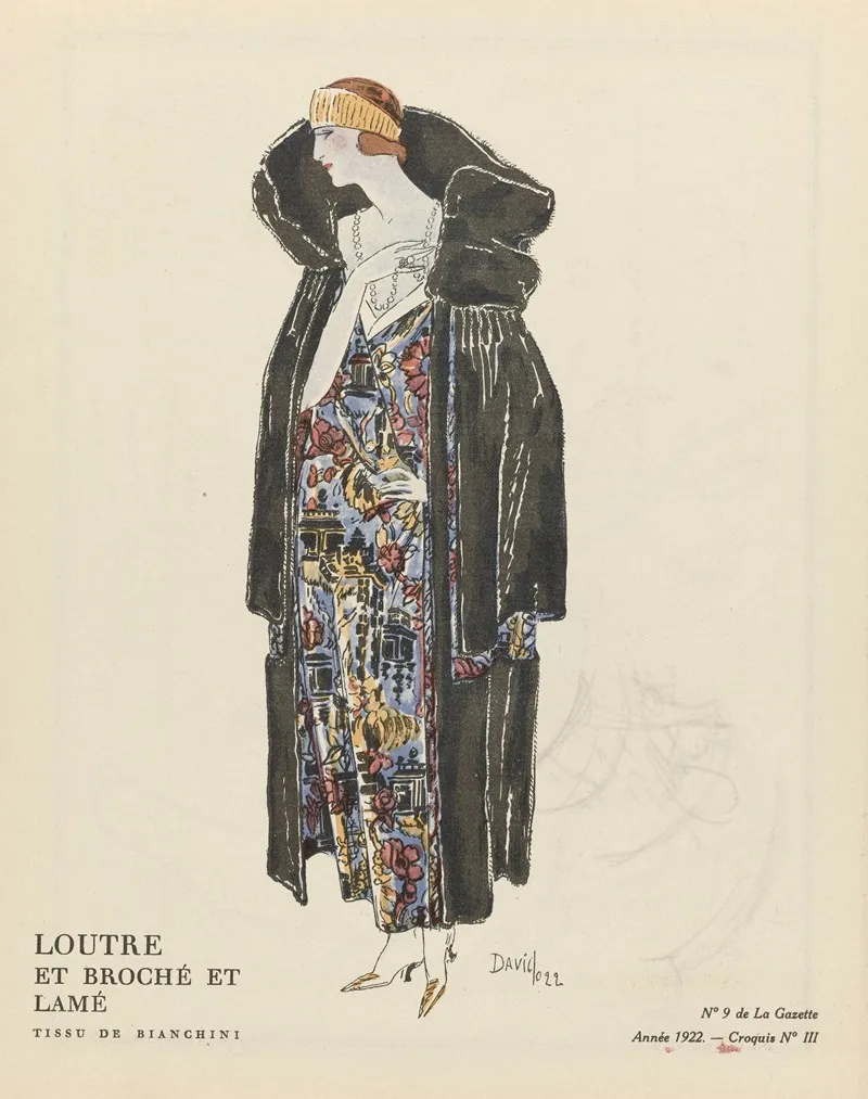 Gazette Du Bon Ton Loutre Et Broche Et Lame Tissu De Bianchini by David - Canvas Print