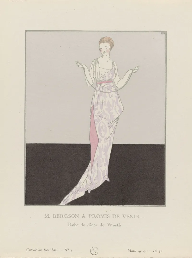 Gazette Du Bon Ton M Bergson A Promis De Venir Robe De Diner De Worth