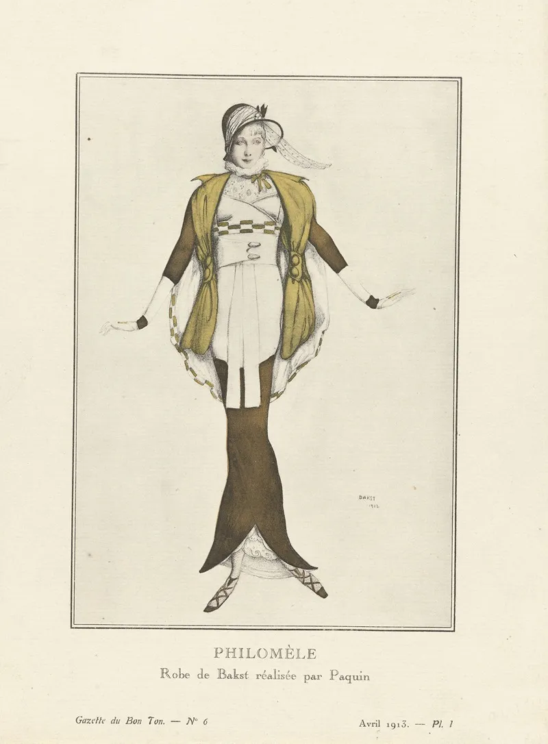 Gazette Du Bon Ton Philomele Robe De Bakst Realisee Par Paquin 2 by Léon Bakst - Canvas Print