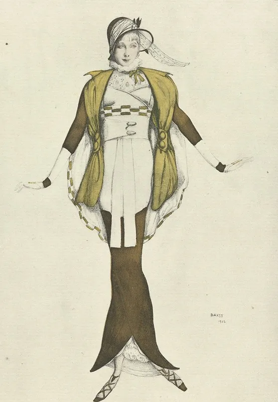 Gazette Du Bon Ton Philomele Robe De Bakst Realisee Par Paquin by Léon Bakst - Canvas Print