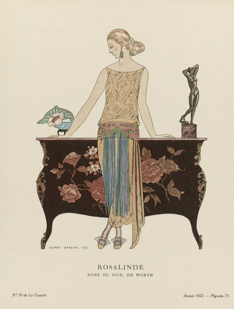Gazette Du Bon Ton Rosalinde Robe Du Soir De Worth by George Barbier - Canvas Print