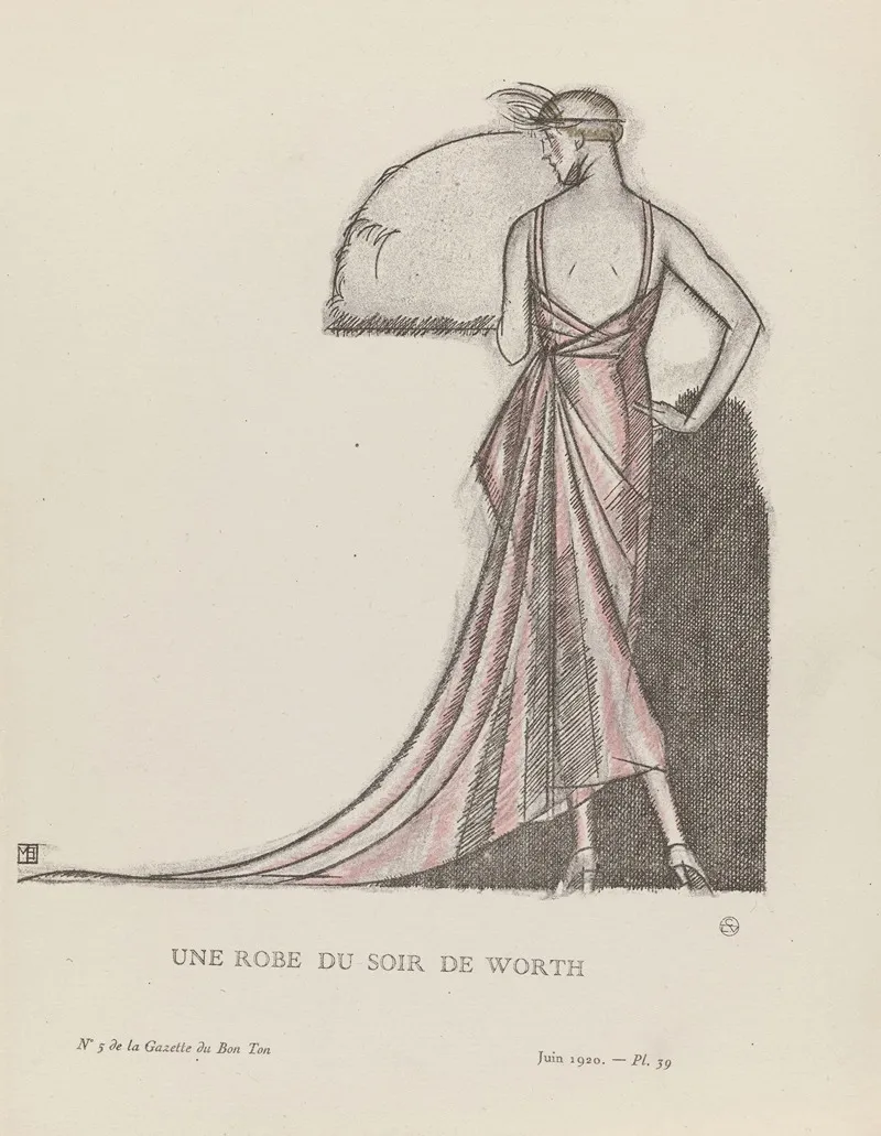Gazette Du Bon Ton Une Robe Du Soir De Worth by Bernard Boutet de Monvel - Canvas Print