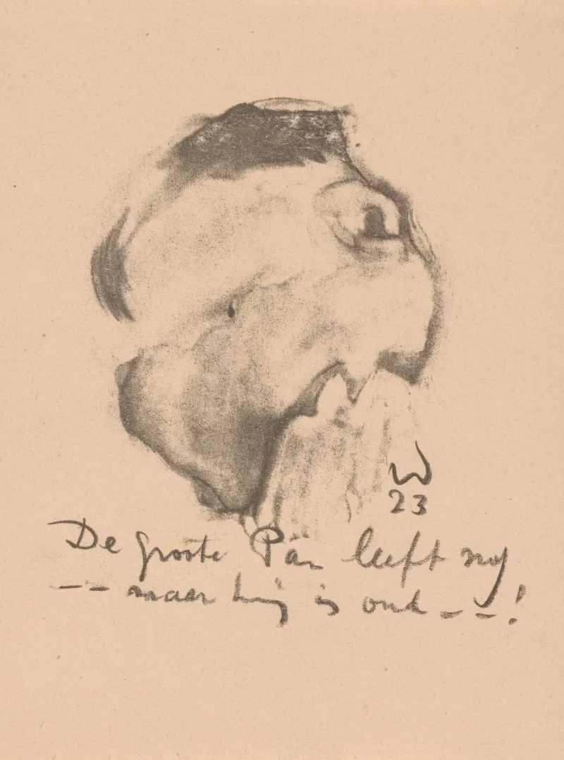 Geabstraheerd Hoofd Met Open Mond by Erich Wichmann - Canvas Print