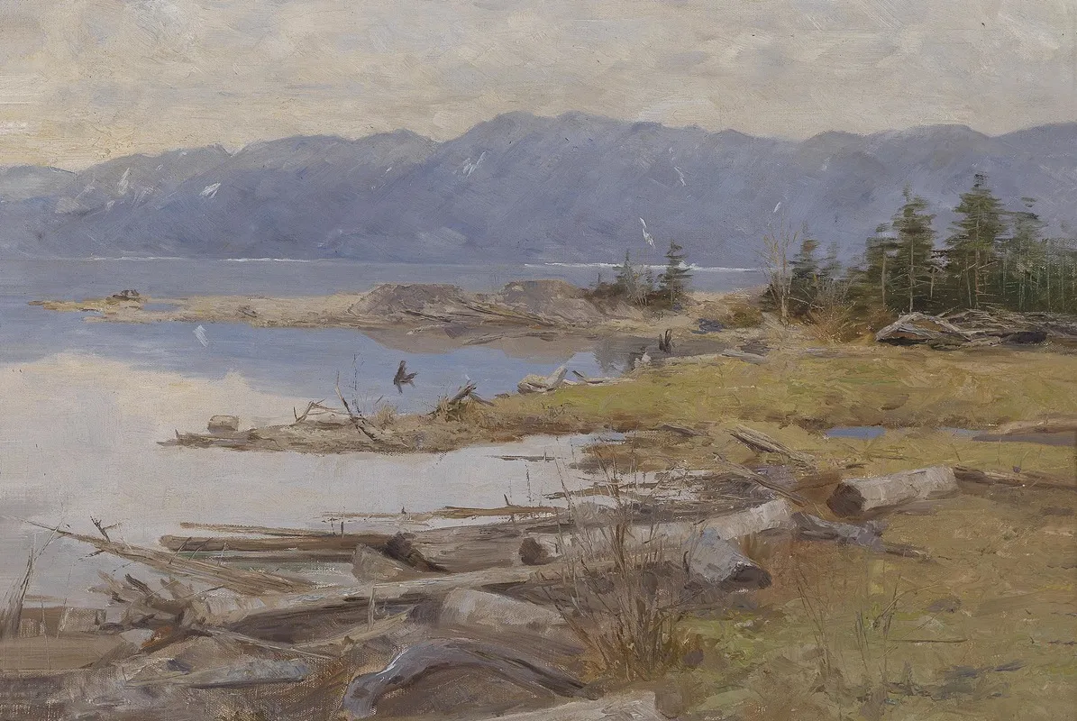 Gebirgige Seelandschaft by Eugen Jettel - Canvas Print