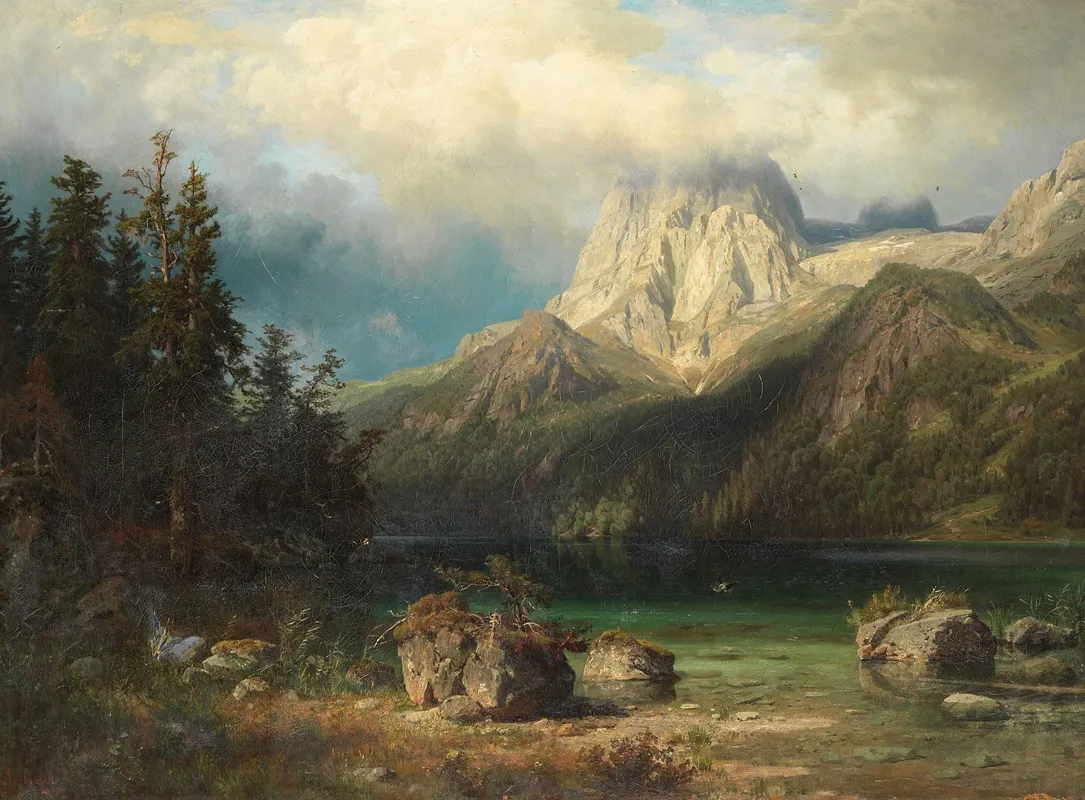 Gebirgslandschaft 3 by August Wilhelm Leu - Canvas Print