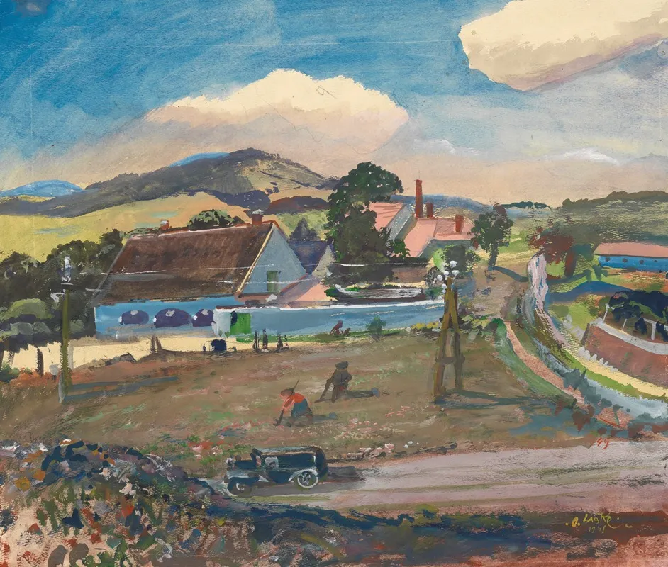 Gehoft In Mauer by Oskar Laske - Canvas Print