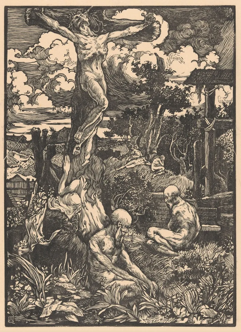 Gekruisigde Man In Heuvellandschap 3 by Johannes Josephus Aarts - Canvas Print