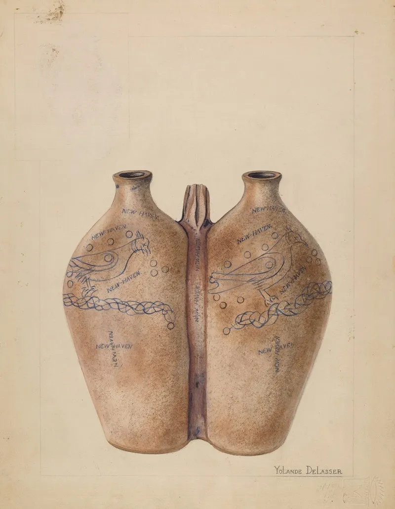 Gemel Bottle 4 by Yolande Delasser - Canvas Print