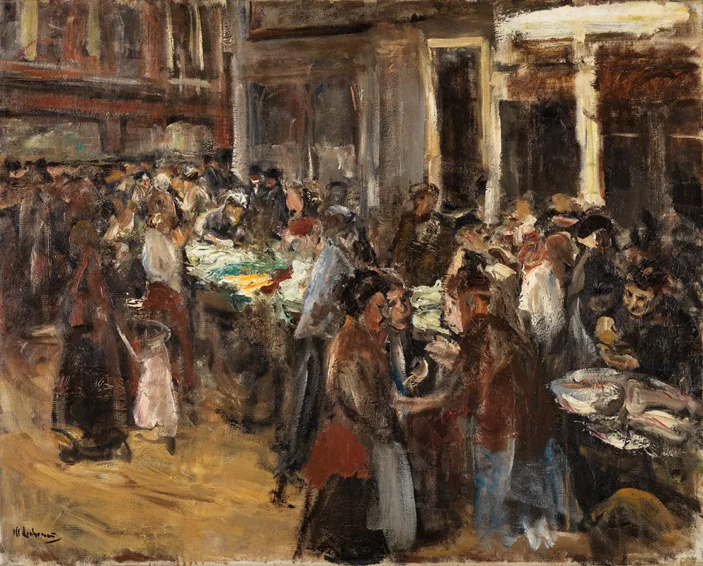 Gemusemarkt In Amsterdam by Max Liebermann - Canvas Print