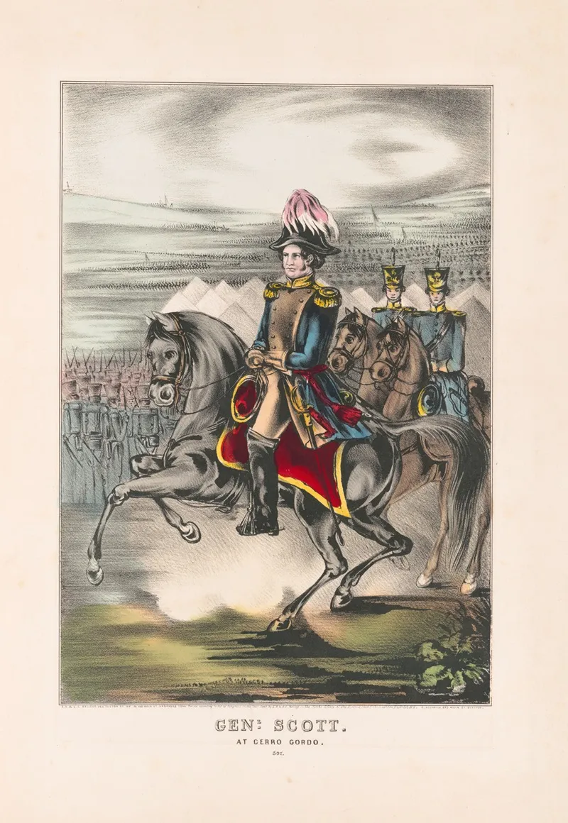 General Scott At Cerro Gordo by E.B. &amp; E.C. Kellogg - Canvas Print