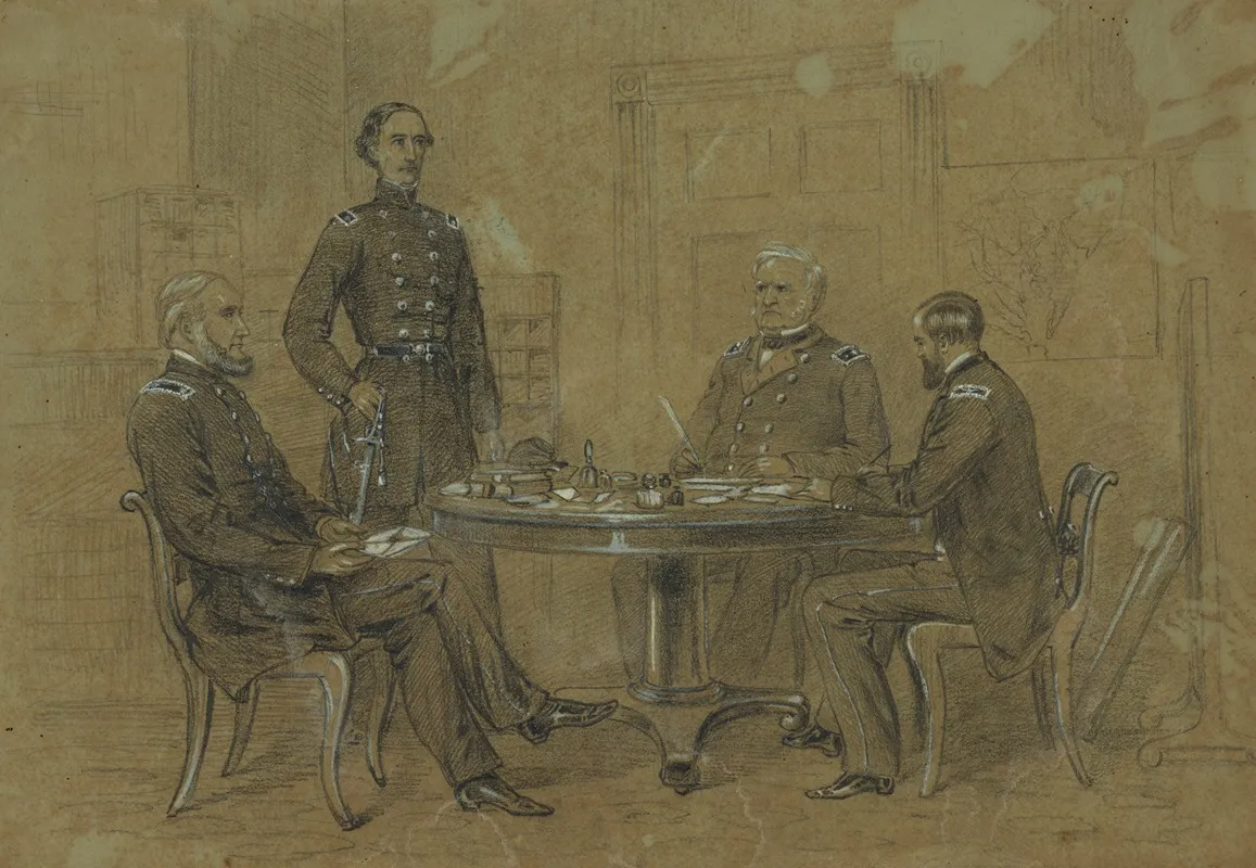General Scott Giving Orders To His Aides For The Advance Of The Grand Army
