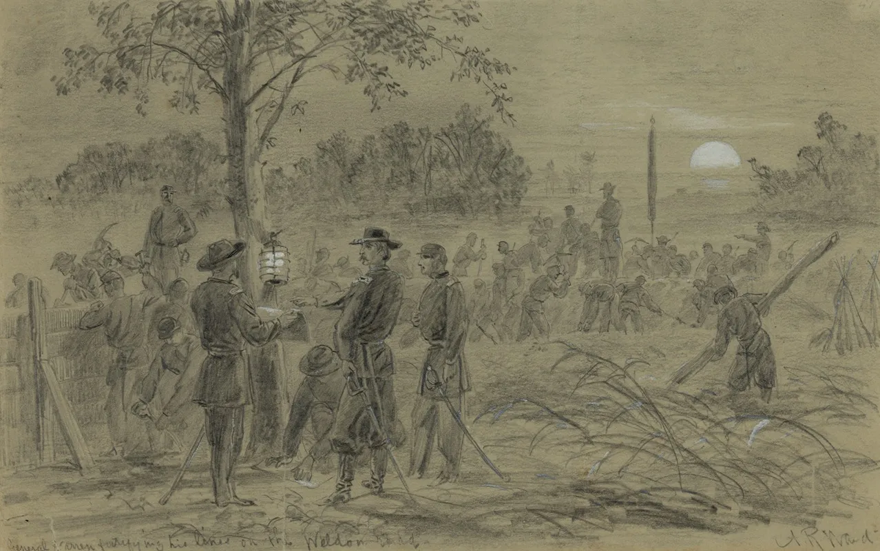 General Warren Fortifying His Lines On The Weldon Road
