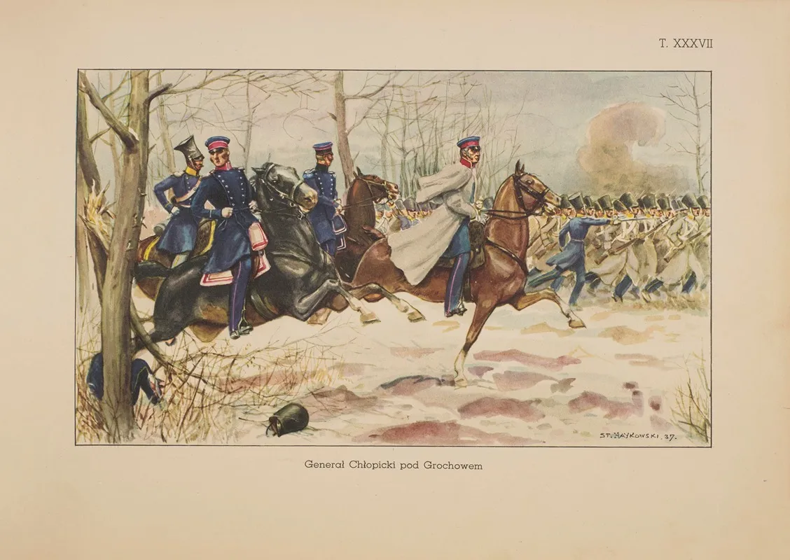 General‎ ‎chlopicki‎ ‎pod‎ ‎grochowem by Stanisław Haykowski - Canvas Print