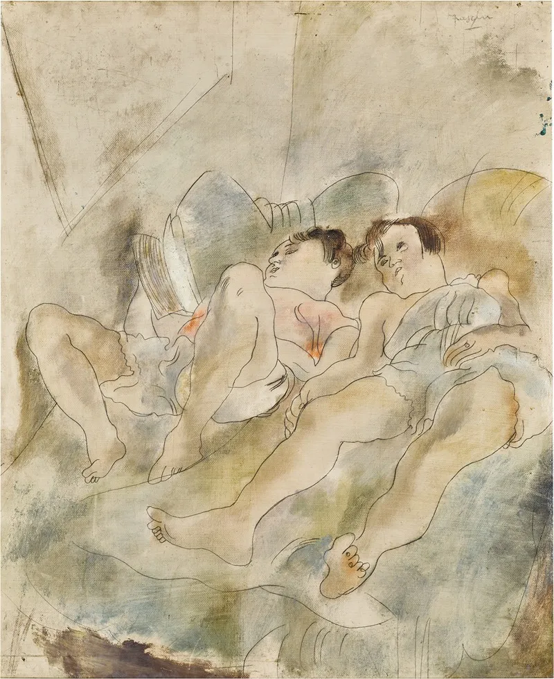 Genevieve Et Loulou by Jules Pascin - Canvas Print