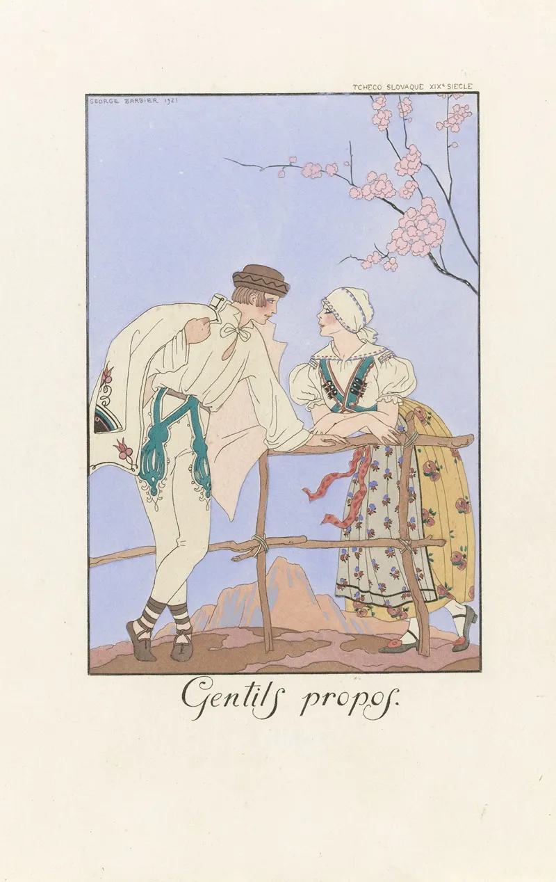Gentils Propos by George Barbier - Canvas Print