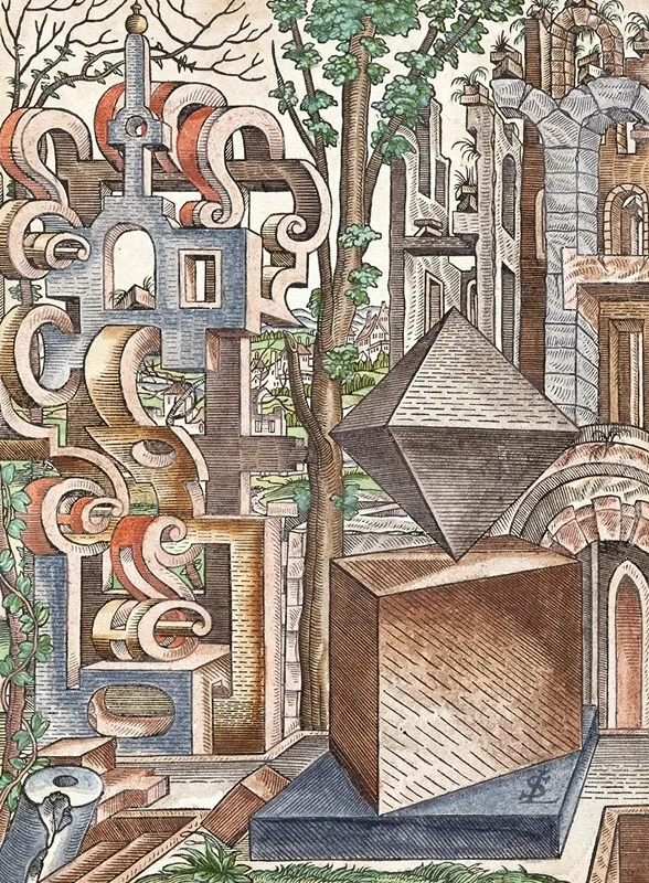 Geometria Et Perspectiva Pl 01 by Lorenz Stöer - Canvas Print