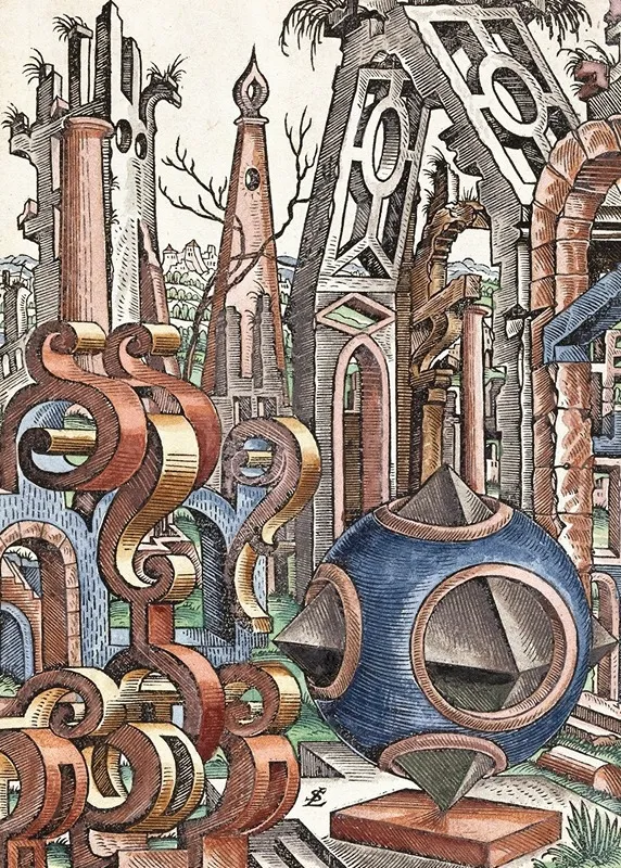 Geometria Et Perspectiva Pl 08 by Lorenz Stöer - Canvas Print