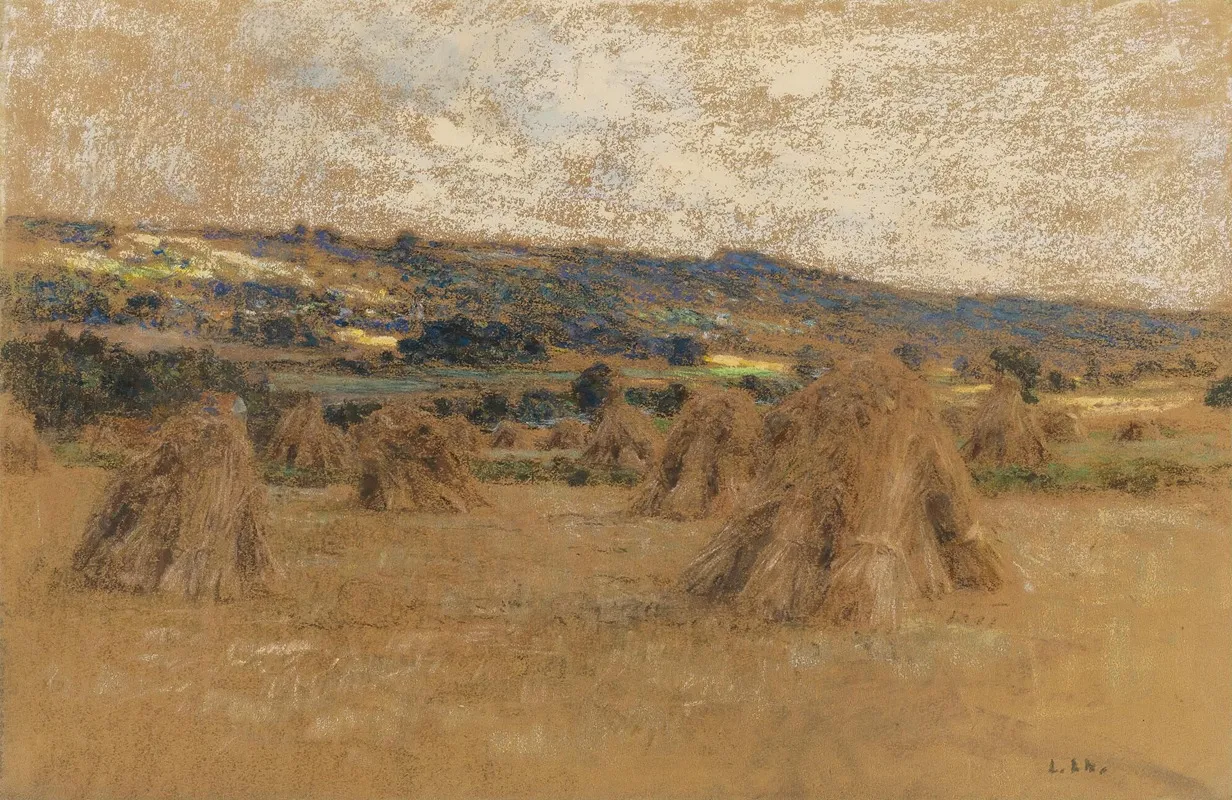 Gerbes En Tas by Léon Augustin Lhermitte - Canvas Print