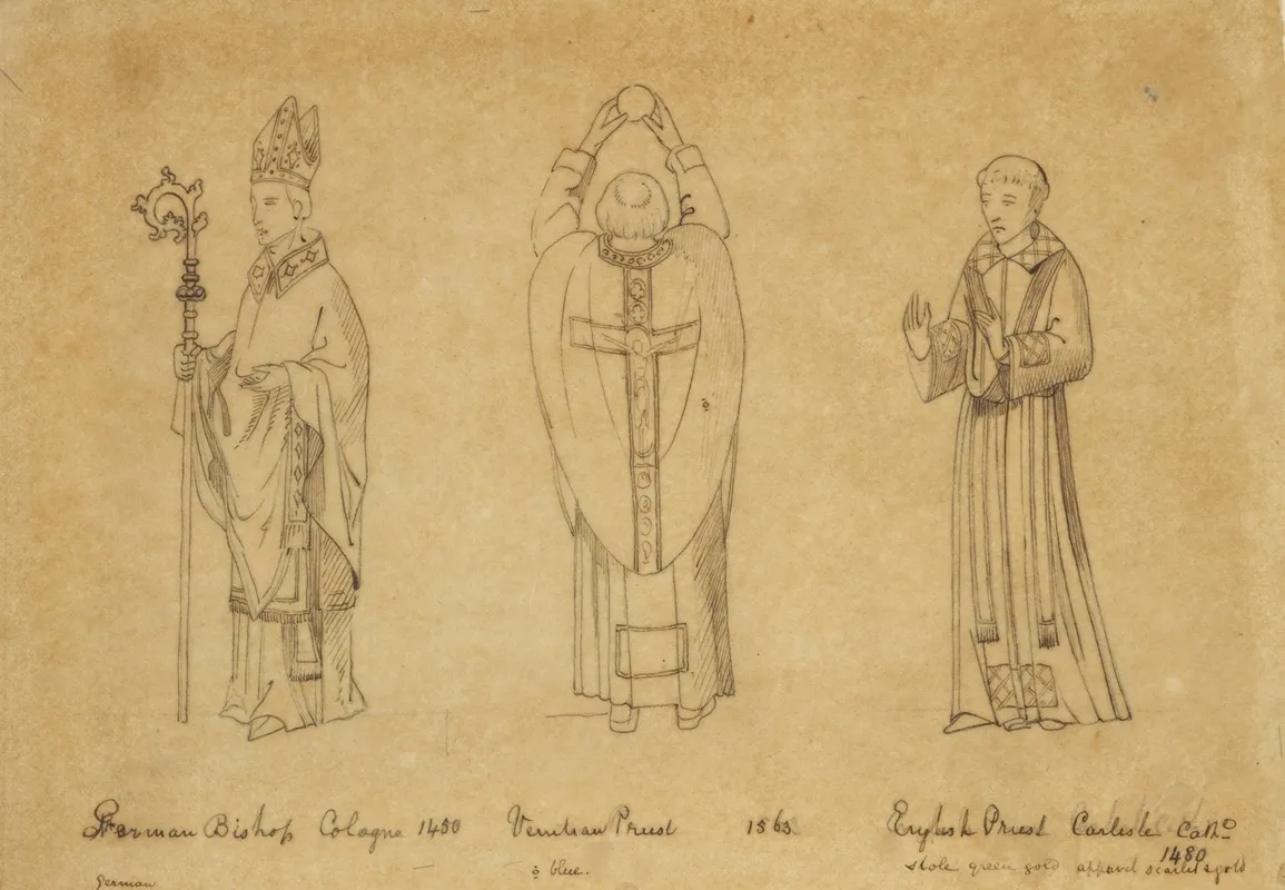 German Bishop Cologne 1450 Venetian Priest 1563 English Priest Carlisle Cath 1480