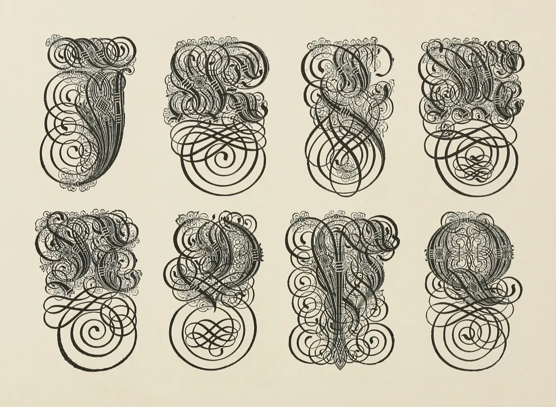 German Gothic Initials 2 by Frank Chouteau Brown - Canvas Print