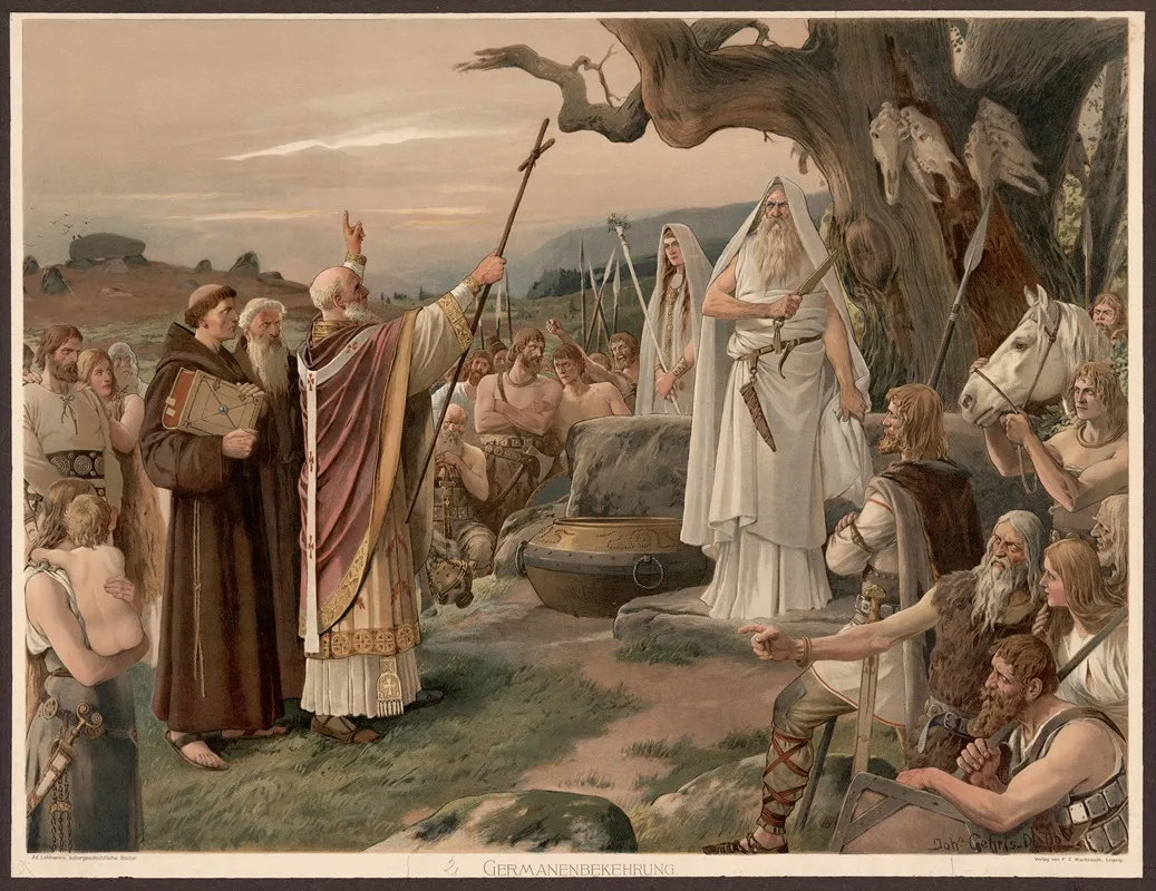 Germanenbekehrung by Johannes Gehrts - Canvas Print