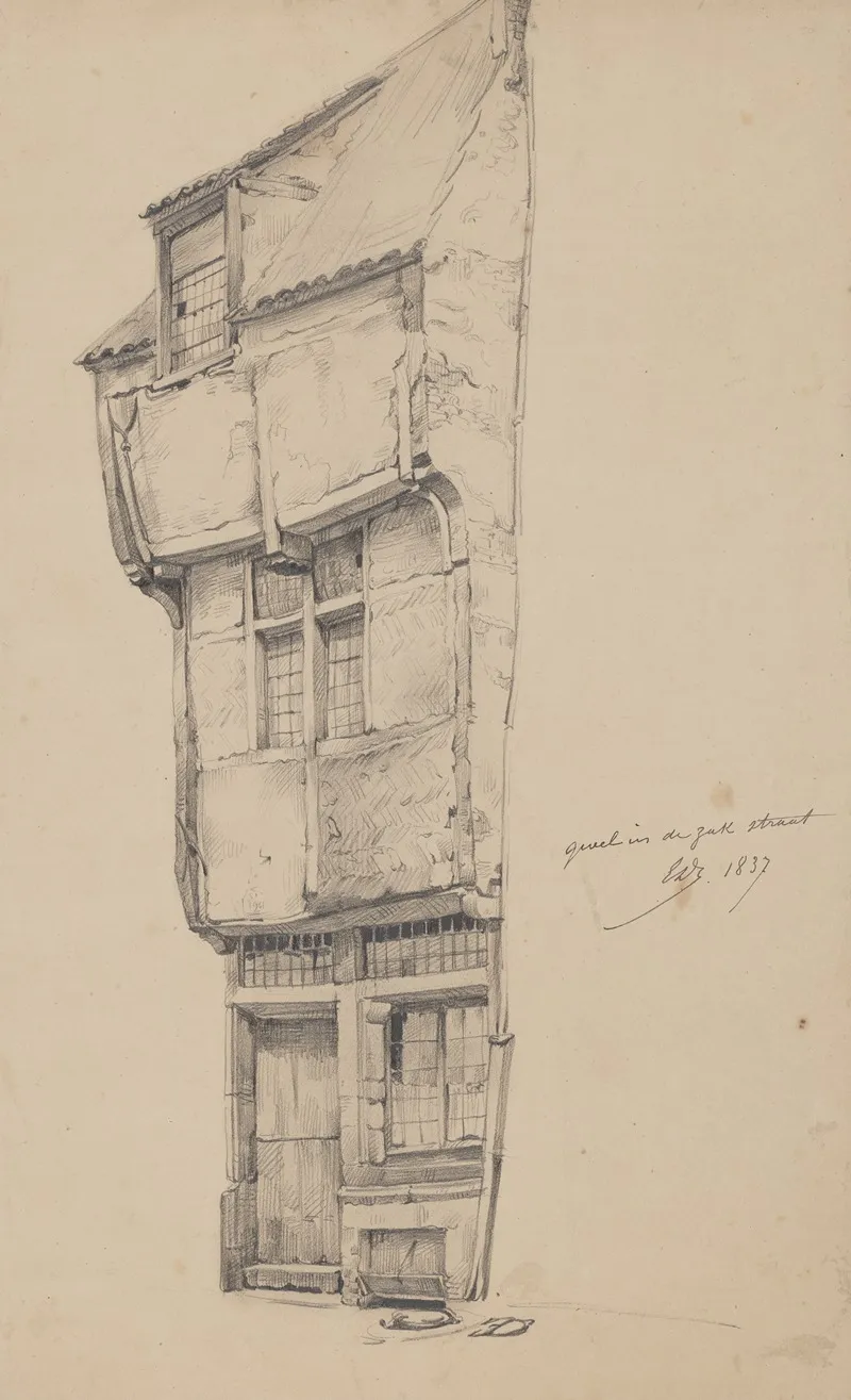 Gevel In De Zakstraat by Edward Dujardin - Canvas Print