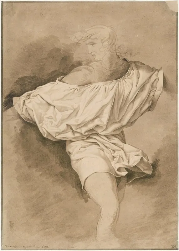 Gewaad Op Een Schetsmatig Aangegeven Mannenfiguur by David Humbert de Superville - Canvas Print