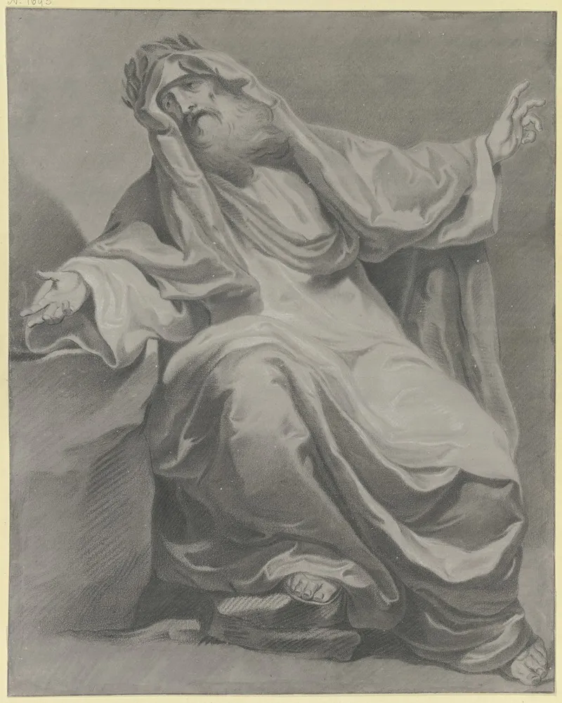 Gewandfigur Mit Einem Lorbeerkranz