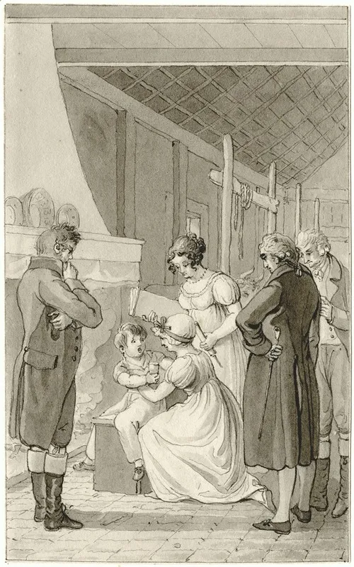 Gezelschap In Boerenwoning De Behandeling V E Jongen by Reinier Vinkeles - Canvas Print