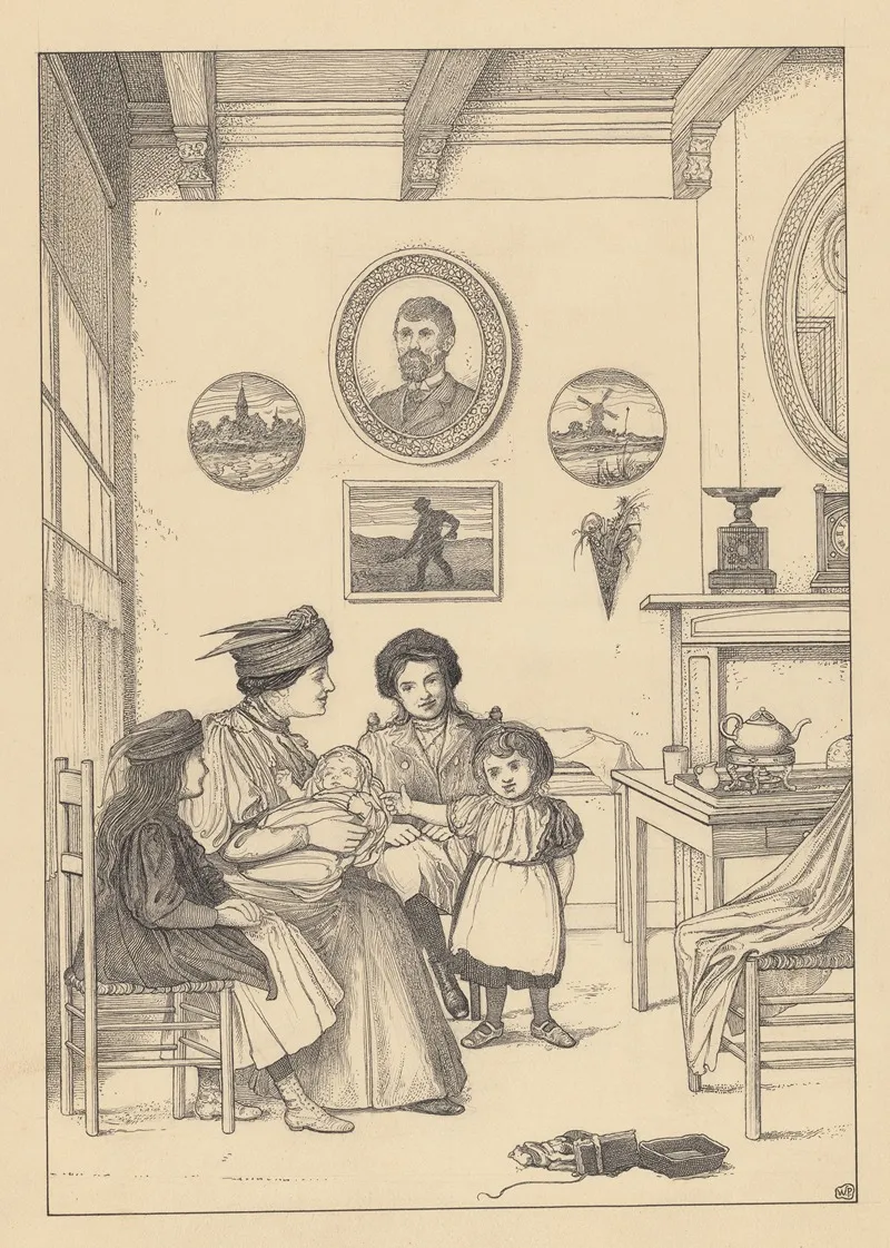 Gezelschap Met Baby by Willem Pothast - Canvas Print