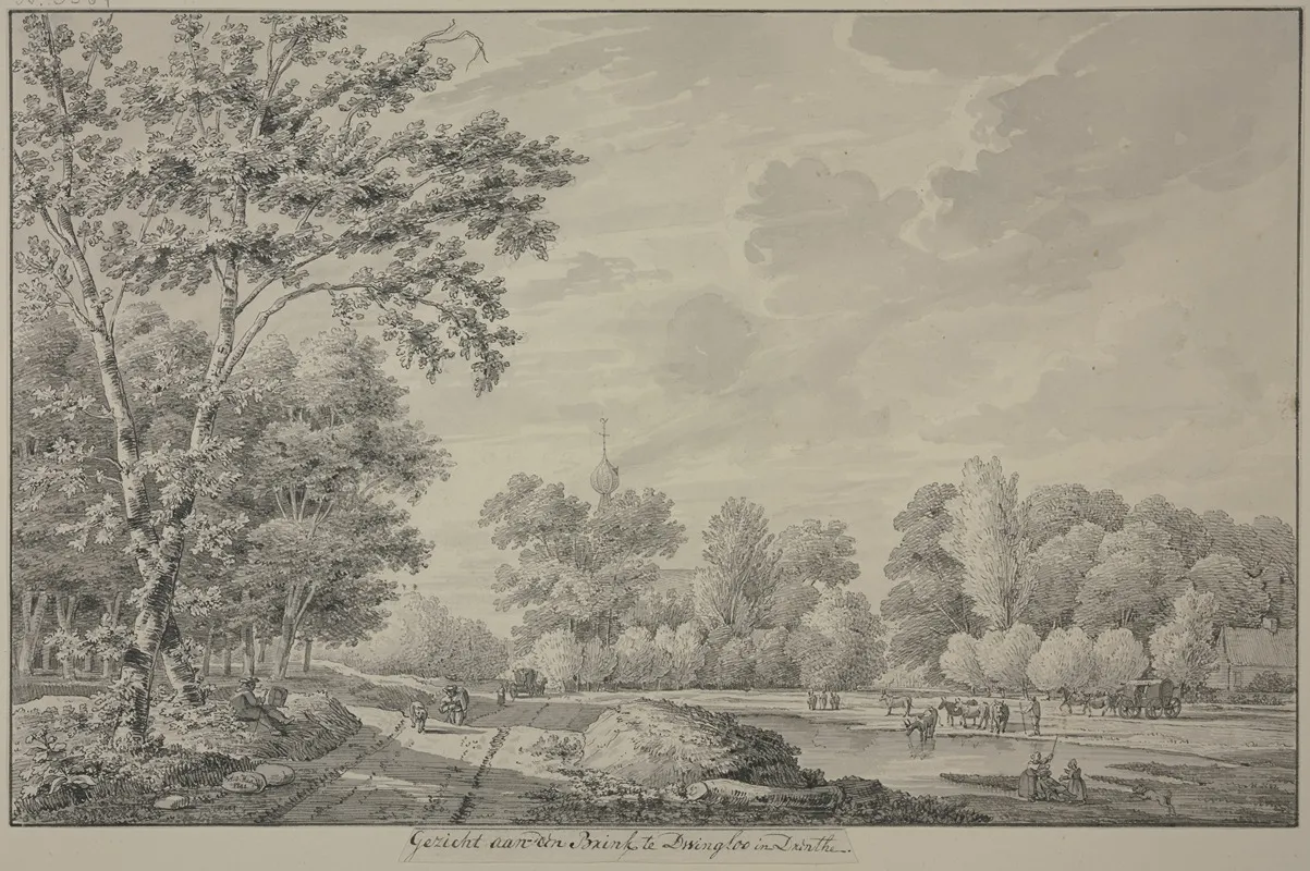Gezicht Aan Den Brink Te Dwingloo In Drenthe