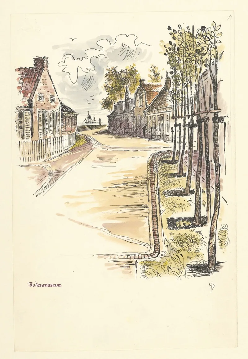 Gezicht In Een Van De Straatjes Van Het Buitenmuseum Van Het Zuiderzee Museum Te Enkhuizen
