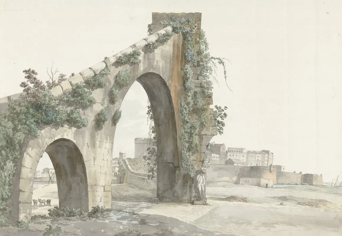 Gezicht Op Aquaduct En De Stad Tarente