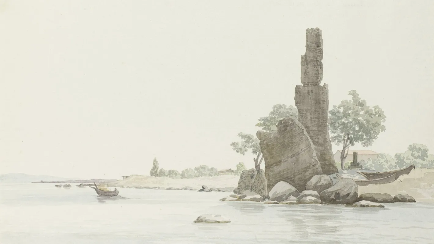 Gezicht Op Cap Acurasi En Resten Van Oude Toren Aan Middeleeuwse Route Tussen Taormina En Catanie