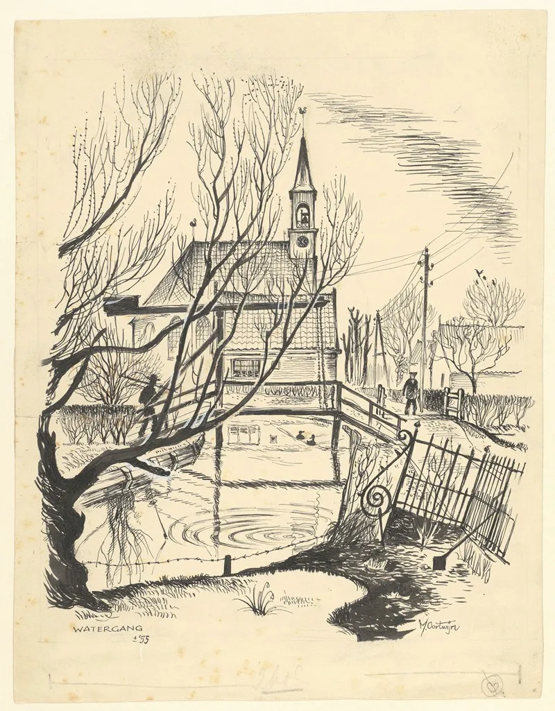Gezicht Op De Kerk Van Watergang