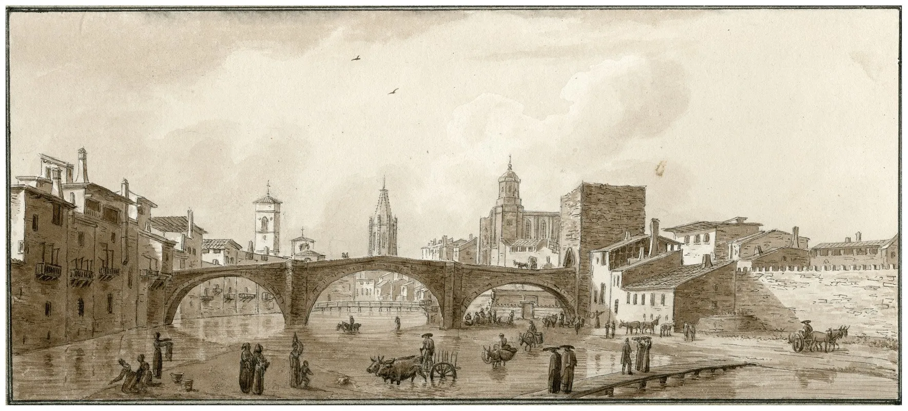 Gezicht Op Gerona 2 by Otto Howen - Canvas Print
