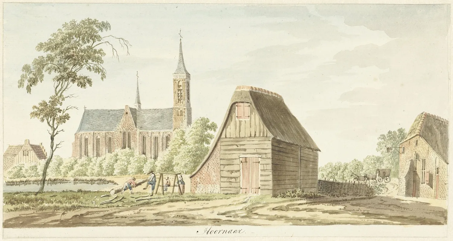 Gezicht Op Het Dorp Hoornaar by Hendrik Tavenier - Canvas Print